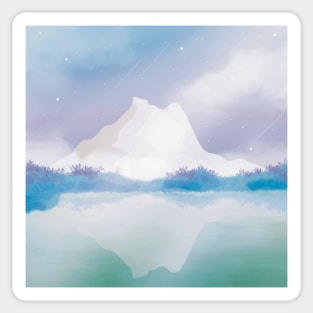 Beautiful Blue Snow Mountain Sticker